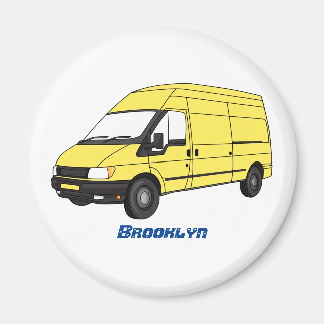Delivery van illustration magnet (Front)