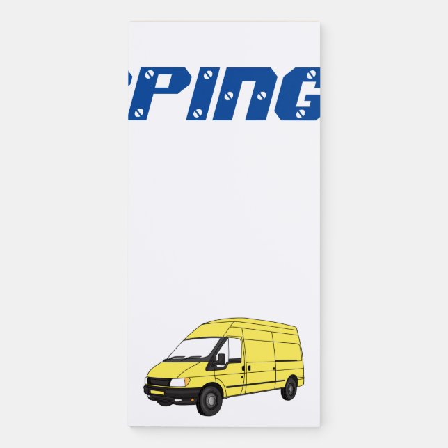 Delivery van illustration  magnetic notepad (Front)