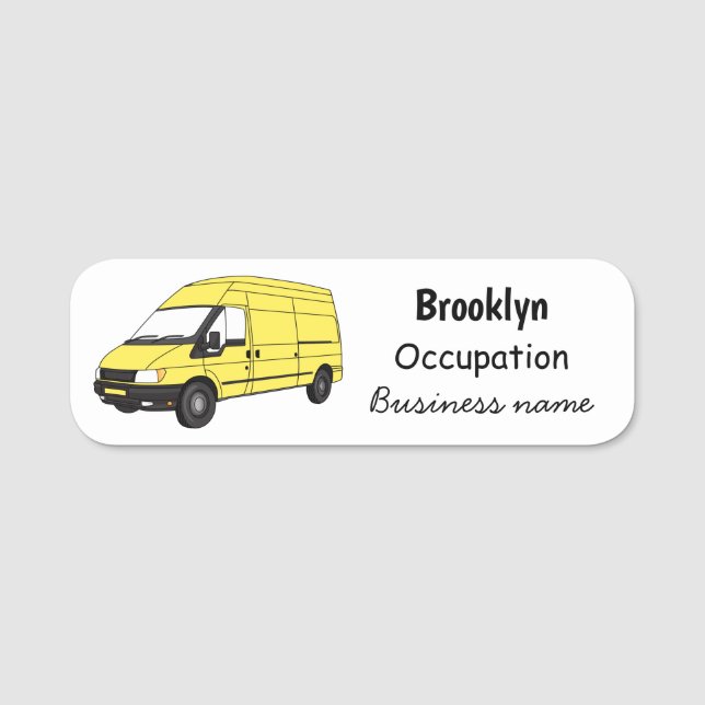 Delivery van illustration name tag (Front)