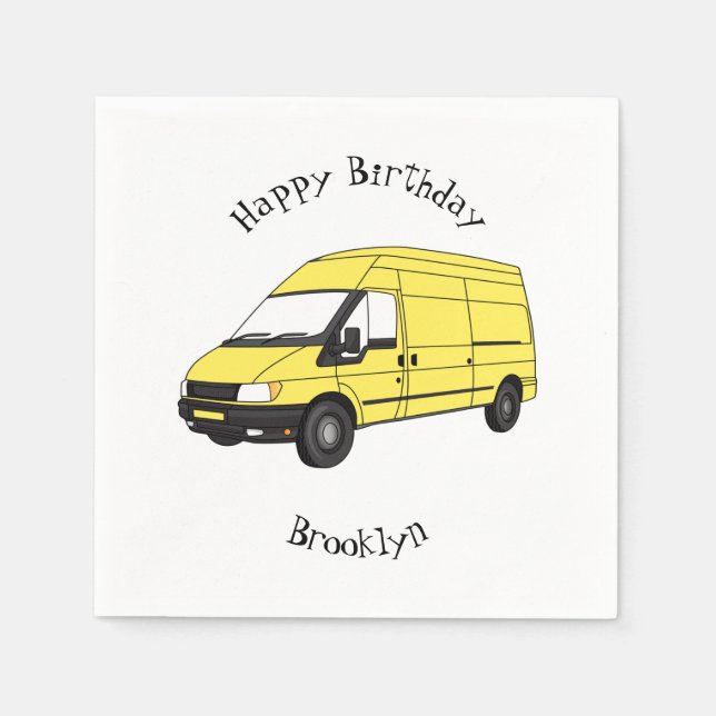 Delivery van illustration napkins (Front)