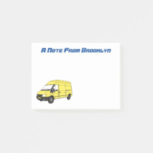 Delivery van illustration post-it notes