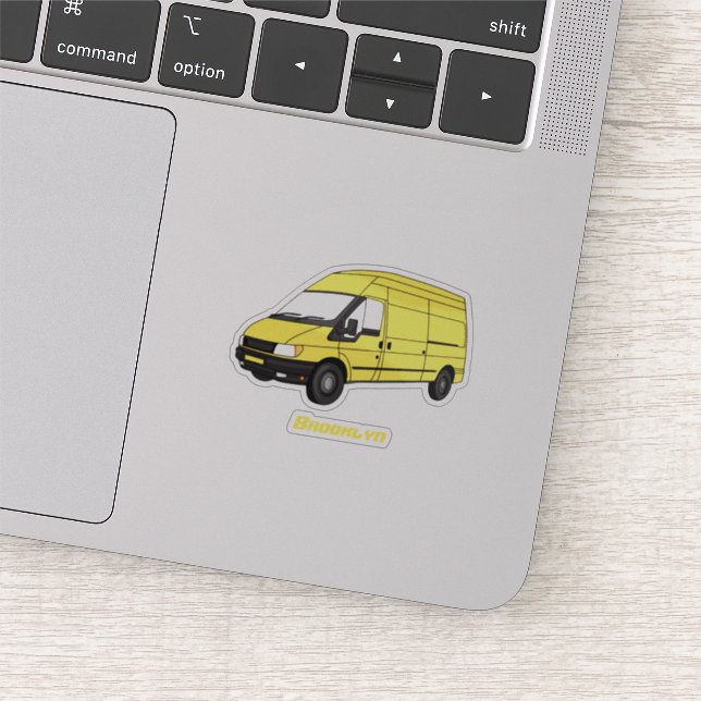 Delivery van illustration sticker (Detail)