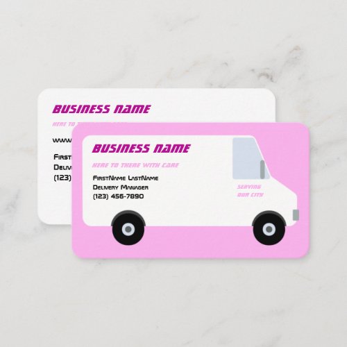Delivery Van Pink Business Card