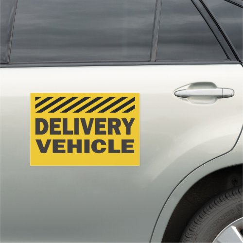 Delivery Vehicle car sign with caution stripes