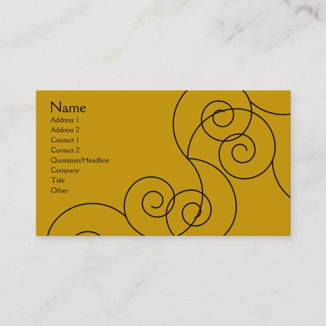 Della - Antique Gold Business Card (Front)