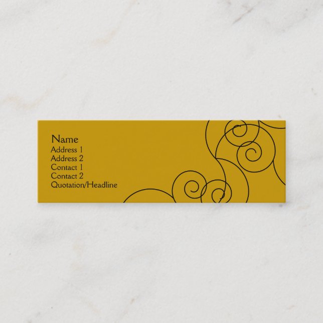 Della - Antique Gold Mini Business Card (Front)