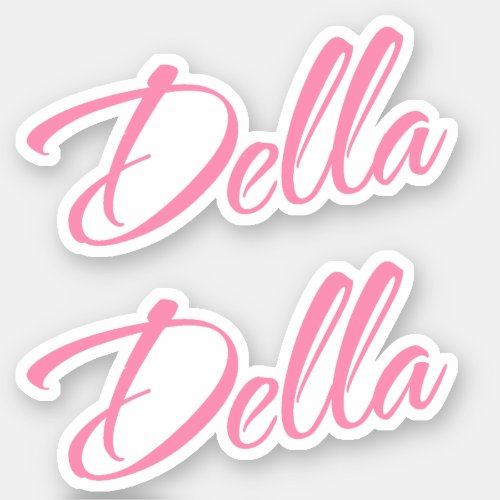 Della Decorative Name in Pink x2 Sticker