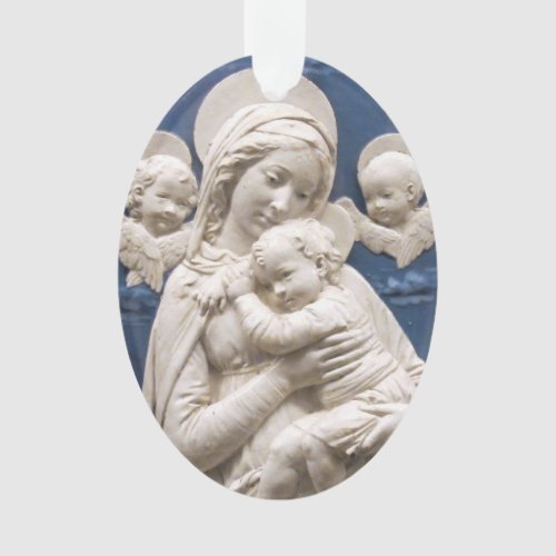 Della Robbia Madonna and Child Renaissance Art Ornament
