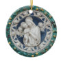 Della Robbia Madonna Child Cherubs Garland Blue Ceramic Ornament