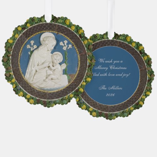 Della Robbia Virgin of the Lilies Fruits Christmas Ornament Card