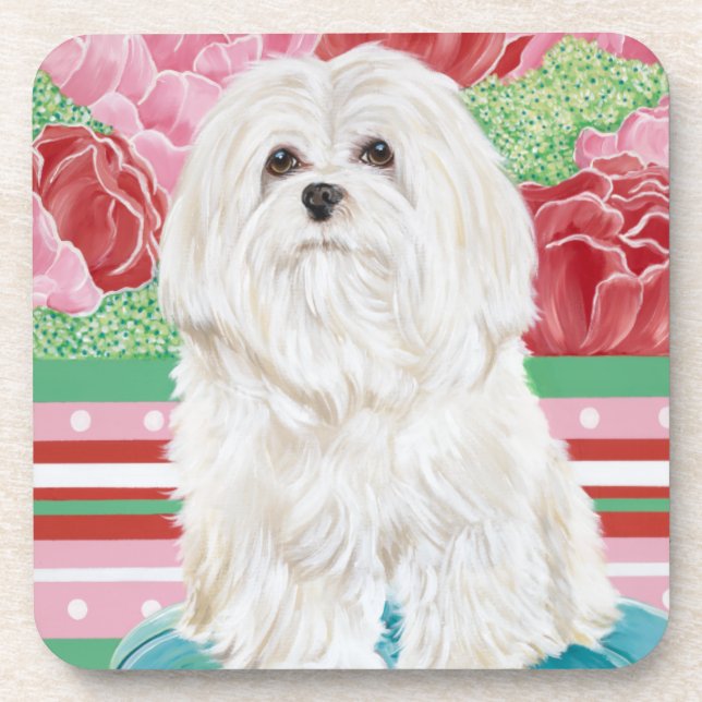 Della Rose Maltese Drink Coaster (Front)