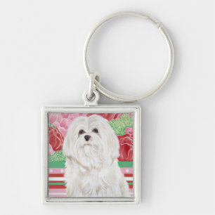 Della Rose Maltese Keychain
