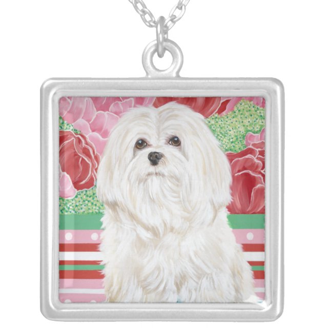 Della Rose Maltese Silver Plated Necklace (Front)