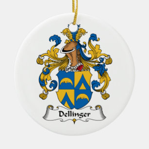 Dellinger Family Crest Ceramic Ornament