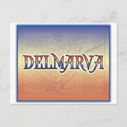 DelMarVa Antique Map Postcard