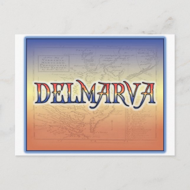 DelMarVa Antique Map Postcard (Front)