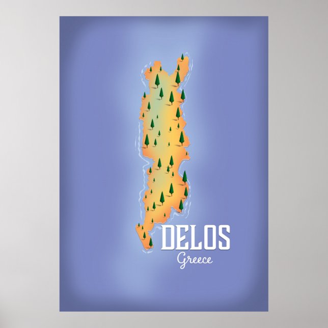 Delos Greece Map travel poster (Front)