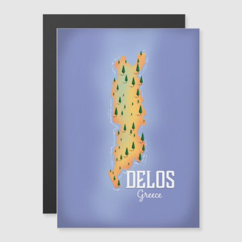 Delos Greece Map travel poster