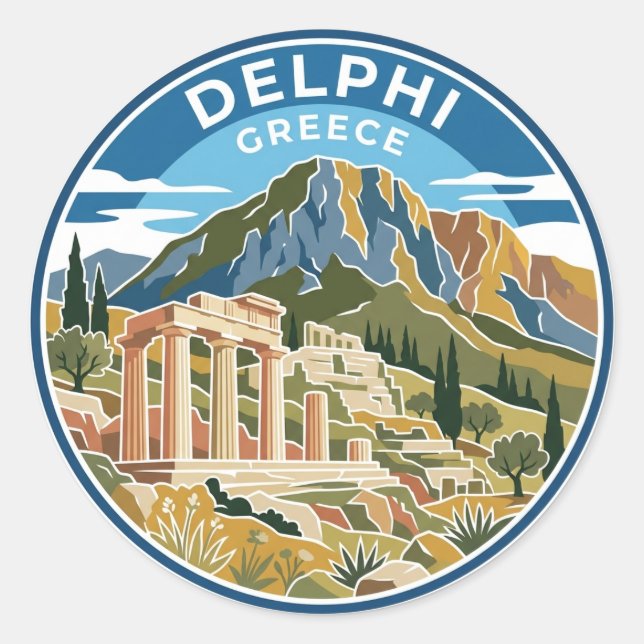 Delphi Greece Classic Round Sticker (Front)