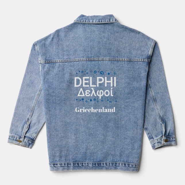 Delphi Greece  Denim Jacket (Back)