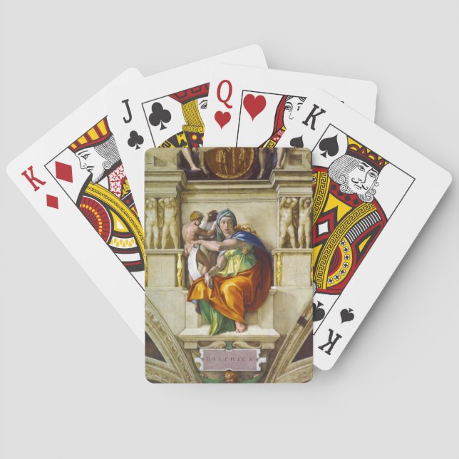 Delphic Sibyl by Michelangelo Poker Cards (Back)