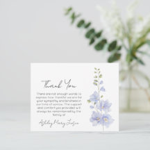 Delphinium | Bereavement Thank You Card 