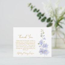 Delphinium | Bereavement Thank You Card 
