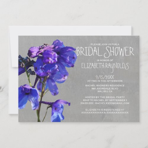 Delphinium Bridal Shower Invitations