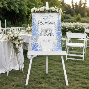 Delphinium Bridal Shower Something Blue Welcome Foam Board