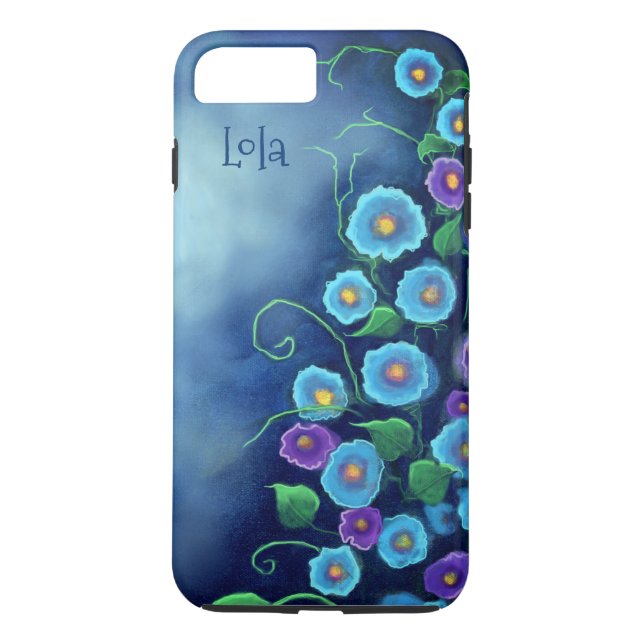 Delphinium by Moonlight in Blue iPhone / iPad case (Back)