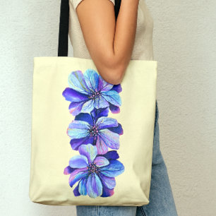 Delphinium Flowers Casual Chic Fashion Tote Bag