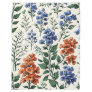 Delphinium flowers design, Botanical Elegance Fleece Blanket