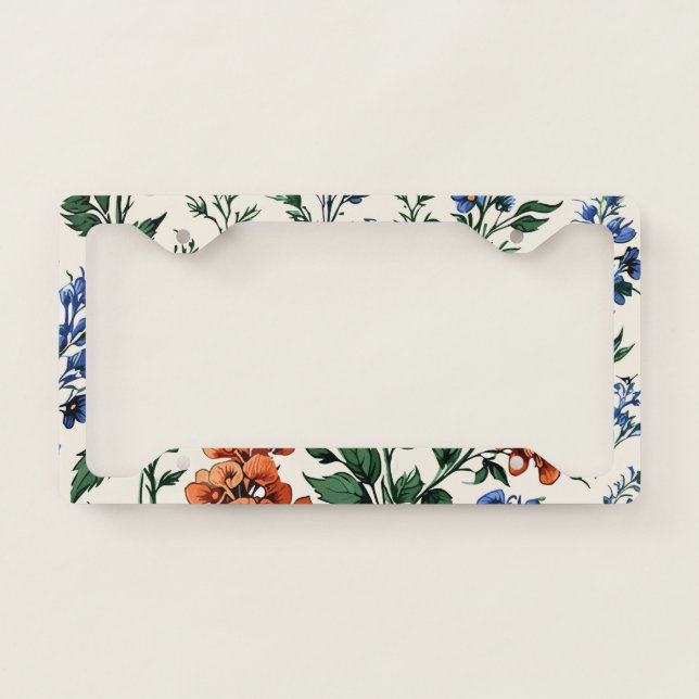 Delphinium flowers design, Botanical Elegance License Plate Frame (Front)