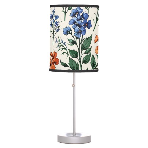 Delphinium flowers design Botanical Elegance Table Lamp