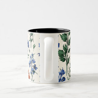 Delphinium flowers design, Botanical Elegance Two-Tone Coffee Mug