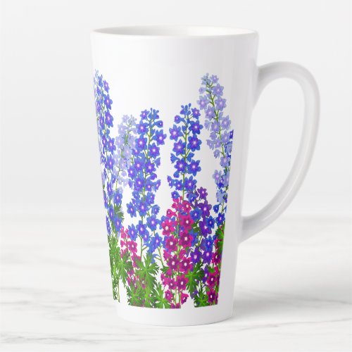 Delphinium Larkspur Garden Flowers Latte Mug