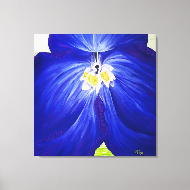 Delphinium - Original painting, wrapped canvas Print (Front)