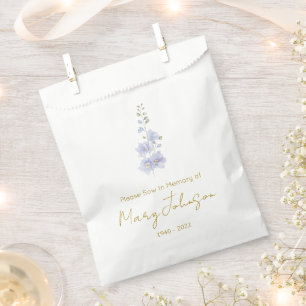 Delphinium   Simple Seed packet Funeral  Favor Bag