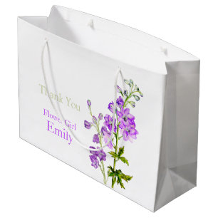 Delphinium wedding flower girl favor gift bag