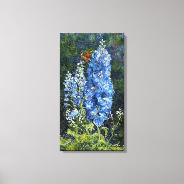 "Delphiniums" Gallery Wrapped Canvas Print (Front)