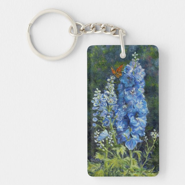 "Delphiniums" Keychain (Front)