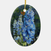 "Delphiniums" Ornament