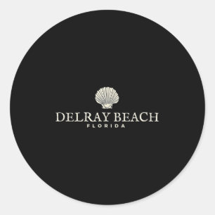Delray Beach , Beach Lover Delray Florida Tee  Classic Round Sticker