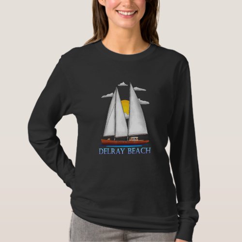 Delray Beach Coastal Nautical Sailing Sailor Desig T_Shirt