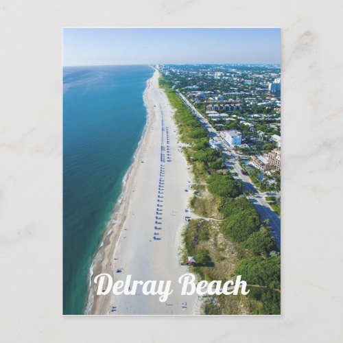 Delray Beach Florida aerial beach view photo Postcard