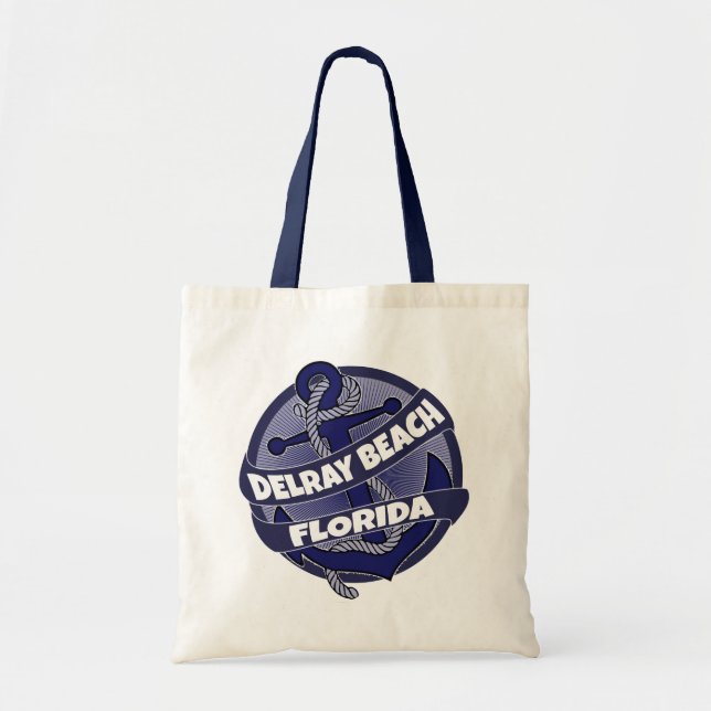 Delray Beach Florida anchor swirl tote bag (Front)