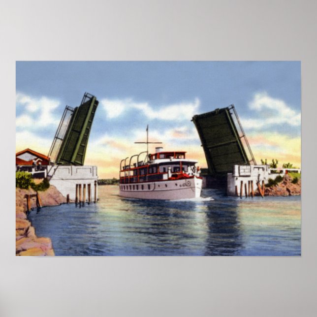 Delray Beach Florida Canal Scene Poster (Front)