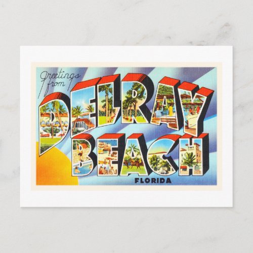 Delray Beach Florida FL Vintage Travel Souvenir Postcard
