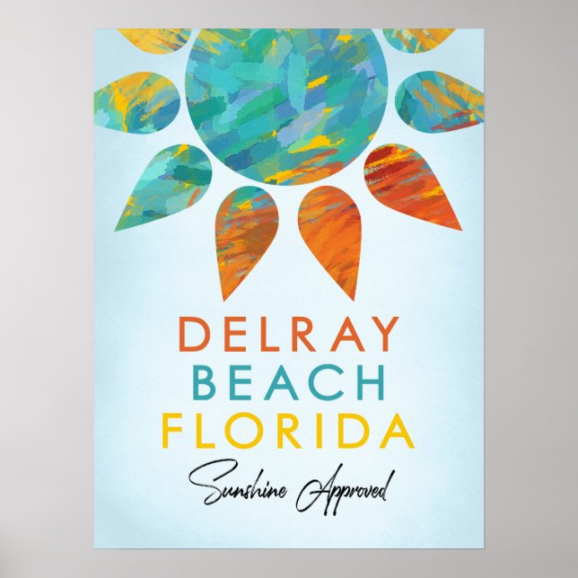 Delray Beach Florida Sunshine Travel Poster (Front)