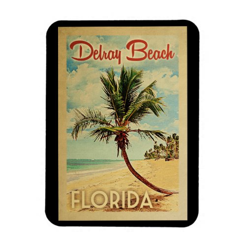 Delray Beach Palm Tree Vintage Travel Magnet